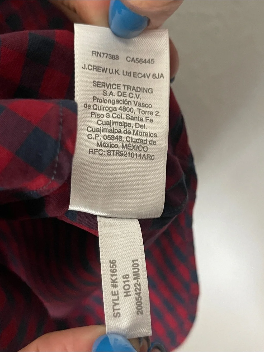 NWT J.Crew Mercantile Flex Slim XL Red Navy Gingham Button Down